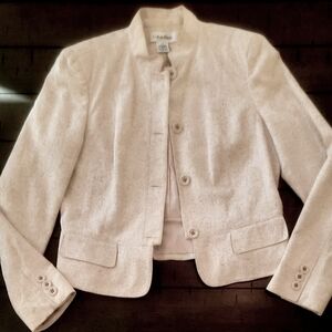 Woman's Calvin Klein Suit Jacket, Size 8, 80% Cotton 20% Linen, Like New